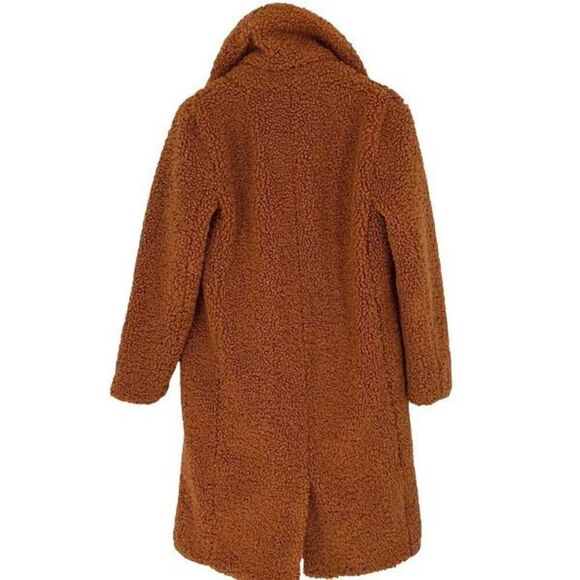 J. CREW Double Breasted Teddy Sherpa Coat Adobe Clay Small NWT - Picture 6 of 11
